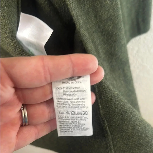 Olive Green Open Front Cardigan Sweater - Picture 4 of 5